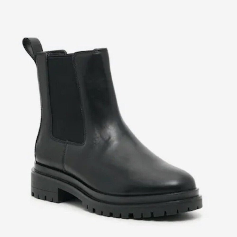 Ralph Lauren Corrine Chelsea Ankle Boots Black Leather 8 New